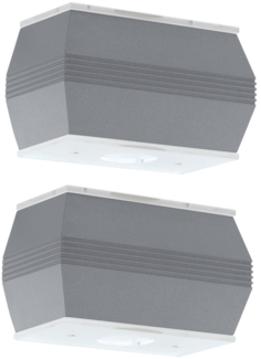 2er Set LED Wandlampen, Alu, silber, Glas, Up & Down, L 18 cm