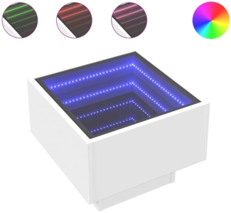 vidaXL Beistelltisch mit LED Weiß 40x40x30 cm Holzwerkstoff 847497