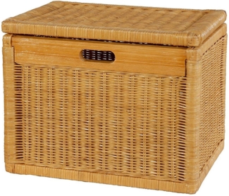 Krines Home Aufbewahrungskorb Hoher Korb mit Deckel Rattan geflochten Regalkorb Aufbewahrungsbox