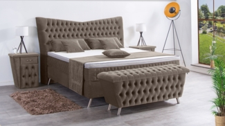 Meisterbetten Boxspringbett Juve 240x220 in VS-Sand, Matratzenbezug Optiflex, Ergoflex-Topper