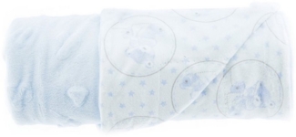 Babydecke Doppellagig 75x100 cm mit Babybär und Decke Babyblau Motiv 3