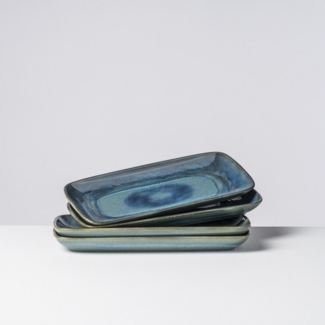 Gipfelstück Servierplatte TIEFER SEE, Steinzeug, (4-tlg)