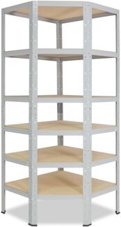 shelfplaza OFFICE 230x70x40 cm Eckregal in lichtgrau mit 6 Böden und 145 kg Traglast pro Boden