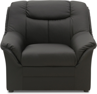 DOMO. collection Sessel Berlin FK, Polstersessel mit Federkernpolsterung, Armsessel, Cocktailsessel, Loungesessel 95 x 90 x 89 cm (BxTxH), schwarz