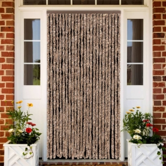 vidaXL Fliegenvorhang Beige und Dunkelbraun 100x230 cm Chenille 377324