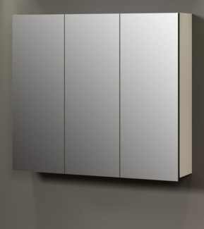 Furn. Design Badezimmerspiegelschrank Calmed (Badschrank in Cashmere grau, 3-türig, Breite 90 cm) 9 Fächer