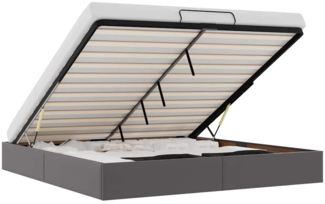 vidaXL Ottoman-Bett ohne Matratze Grau 200x200 cm Kunstleder 3310822