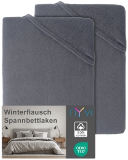 NYVI Spannbettlaken Spannbettlaken DreamScience Winterflausch für Matratzen bis 22 cm Höhe, Feinbiber, Gummizug: rundum, (2 Stück), Wärmendes & Kuschelweiches Winter Bettlaken Spannbetttuch