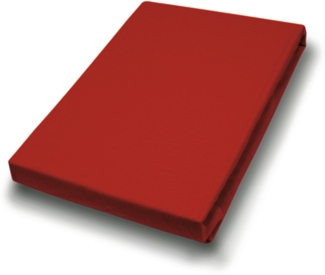 VARIO Jersey- Spannbetttuch, Topper Elastan, rot, 100x200 cm