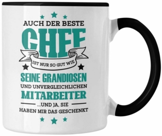 Trendation Tasse Tasse Geschenk für Chef von Mitarbeitern Spruch Kaffeetasse