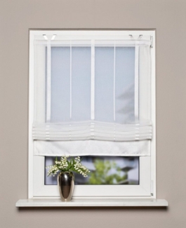 HOME WOHNIDEEN Raffrollo ELIS, mit Klettschiene, halbtransparent