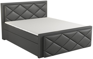 A&J MöbelLand GmbH Boxspringbett SAXI mit Bettkasten, Topper und gepolstertem Kopfteil. (Boxspringbett mit Bettkasten und gepolstertem Kopfteil. Inclusive Topper!, TOP ANGEBOT), Länge 216 cm Höhe 106 cm