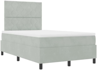vidaXL Boxspringbett mit Matratze Hellgrau 120 x 190 cm Samt 3343364
