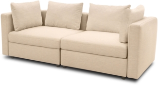 Gartenlounge Sofa 2-Sitzer Bozhana 220x67x96 mit Outdoorbezug in beige