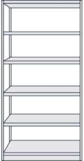Kerkmann Büroregal Progress 500 Grundregal BxTxH 75 x 30 x 190 cm 6 Böden l