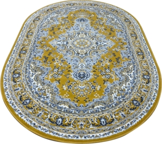 Home affaire Teppich Oriental, Made in Belgium, oval, Höhe: 7 mm, Orient-Optik, mit Bordüre, Kurzflor, pflegeleicht, elegant