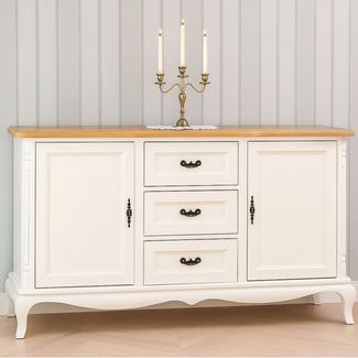 Casa Padrino Landhausstil Sideboard Creme / Naturfarben 158 cm - Landhausstil Möbel