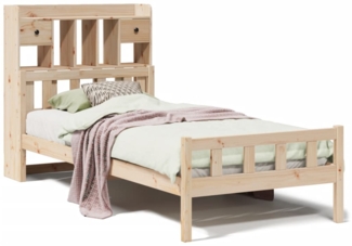 vidaXL Massivholzbett mit Regal ohne Matratze 100x200 cm Kiefer 3322168