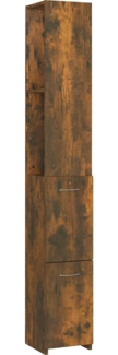 Badschrank, Badezimmerschrank Räuchereiche 25 x 26,5 x 170 cm Holzwerkstoff