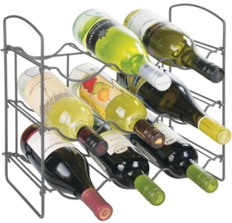 Weinregal Flaschenregal 9 Flaschen Metall mDesign klappbar 37x34 cm Dunkelgrau