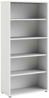 Dmora Bücherregal Apice, Büroregal, Mobiler Buchhalter, Bücherbrett, 89x40 h186 cm, Weiß