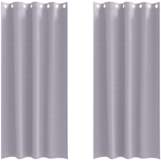 vidaXL Verdunkelungs-Vorhänge mit Ringen 2 pcs Metallic Grau 4107362