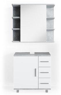 Vicco Badmöbel-Set Beton 2 Teile, Ilias