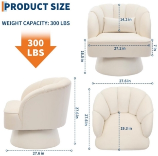 GarveeMore Drehsessel 360-Grad-Sessel mit Samtpolsterung,bequemer runder Loungesessel, gestreifter Rückenlehne und Samtpolsterung,für Wohnzimmer,Schlafzimmer