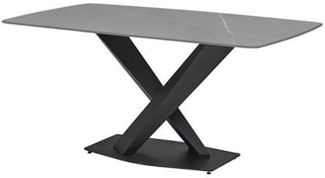 Stolkom Sp.z.o.o. Esstisch Ventura Esszimmertisch Keramik, Esstisch Keramik BxHxT 180x75x90 cm, Keramikoberfläche abgerundete Ecken, Metallgestell schwarz matt