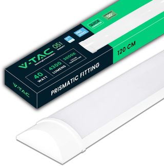 V-TAC Feuchtraumleuchte LED 120 CM - 40W - mit Samsung Chip - Rechteckige Lampe 4300 Lumen IP20 für Wand, Garage, Shop - LED Röhre - Prismatische Deckenleuchte LED - Licht 3000K Warmweiß