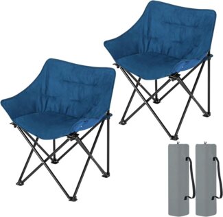 Woltu Campingstuhl (2 St), faltbar, gepolstert, leicht, mit Tragetasche