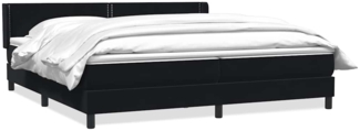 vidaXL Boxspringbett mit Matratze Schwarz 180x220 cm Samt 3318083