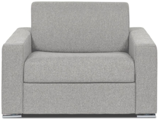 Vente-unique - Schlafsessel mit Matratze - Liegefläche 70 cm - Matratze 14 cm - Stoff - Hellgrau - CALITO