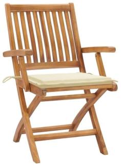 vidaXL Klappbare Gartenstühle mit Kissen 8 Stk. Massivholz Teak 3072779