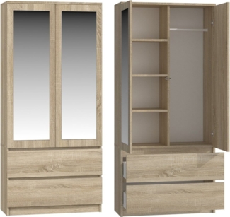 MAGOWA Kleiderschrank MALWA SS – stilvoll & funktional für Büro oder Schlafzimmer (perfekt kombinierbar) Maße: B 90 × H 180 × T 50 cm