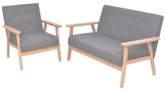 vidaXL Sofa-Set 2-tlg. Stoff Hellgrau [275176]