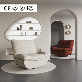 FLEXISPOT Sessel Schaukelsessel gemütlicher TV-Sessel, Relaxsessel (Versteckter Stauraum, 105° - 145° verstellbar, Drehsessel mit Rocking, Ruhesessel für Senioren & Stillenden), 159 KG belastbar, Inkl. All-Season Decke (1,5x1,5 m)