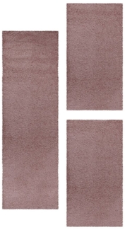 Carpettex Hochflor-Bettumrandung Geometrisch Design, Höhe 30 mm, (Bett-Set, 3-tlg, Bettvorlage), Schlafzimmer Teppich Bettumrandung Läufer Set 3 teilig