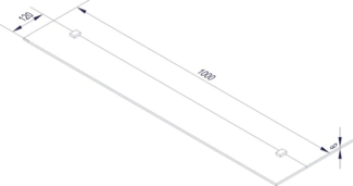 Fackelmann Glasablage 100 cm, 2 Halter für Wandmontage