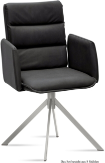 Armlehnstuhl (8er-Set) Dorree 52 x 92 x 60 Edelstahl/Anthrazit