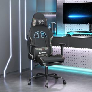 vidaXL Gaming-Stuhl mit Fußstütze Schwarz und Tarnfarben Stoff 3143732