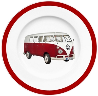 Geda Labels GmbH Frühstücksteller VW Classic rot 20,3cm, (1 St), Weiß, 20,5 cm, spülmaschinengeeignet