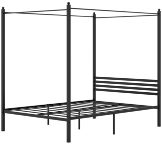 KOMFOTTEU Metallbett, Himmelbett Doppelbett mit Unterbett-Stauraum, bis 300 kg