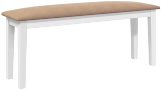 vidaXL Bank 110 cm Weiß Massivholz Gummibaum 4102609