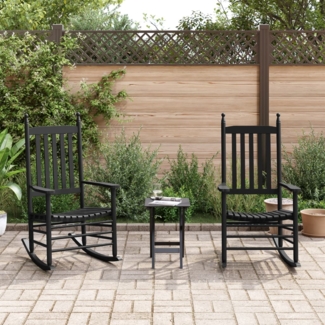 vidaXL Schaukelstühle mit Gebogenen Sitzen 2 Stk. Schwarz Pappelholz 3281586