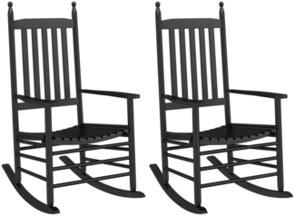 vidaXL Schaukelstühle mit Gebogenen Sitzen 2 Stk. Schwarz Pappelholz 3281586
