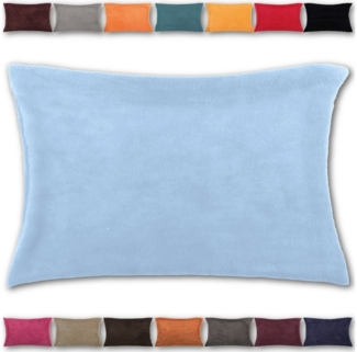 Kissenhülle Kuschel 40x60cm Kissenbezug Dekokissen Auswahl: hellblau - babyblau ohne Füllung