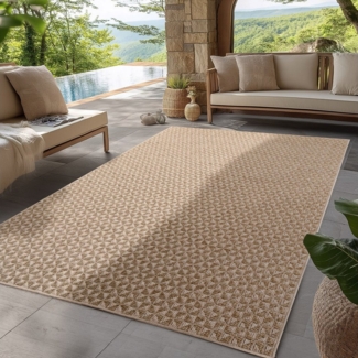 SIMPEX24 Outdoorteppich Boho Design, Läufer, Höhe: 5 mm, Outdoor Teppich Wetterfest Modern Wohnzimmer Küchen Terrasse Balkon