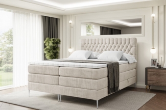 ALTDECOR Boxspringbett SERENE-F KING (Multipocket-Matratze H4, H3 Matratze Bonellfederung, Topper, Kopfteil)
