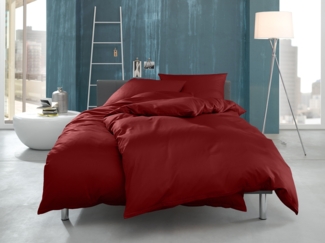 Mako Interlock Jersey Bettwäsche uni/einfarbig Weinrot Garnitur 135x200 + 80x80